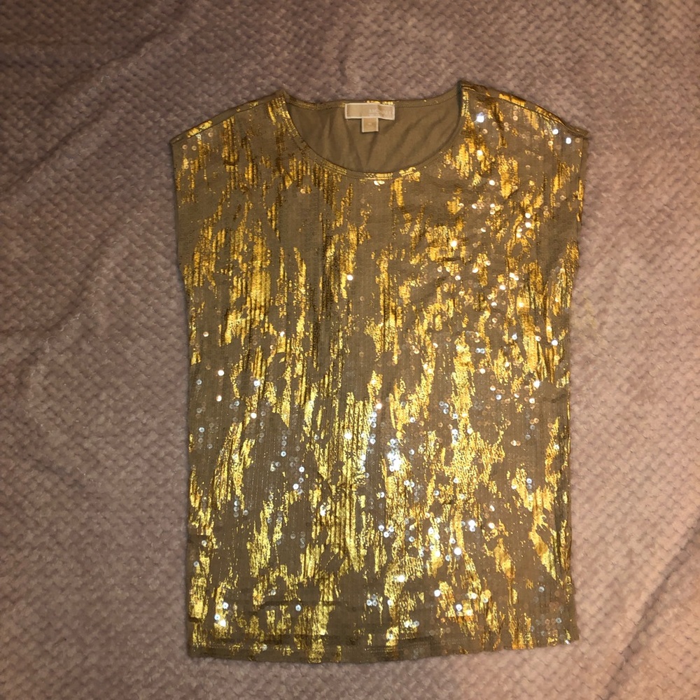 Michael Kors Gold with Clear Sequin Top